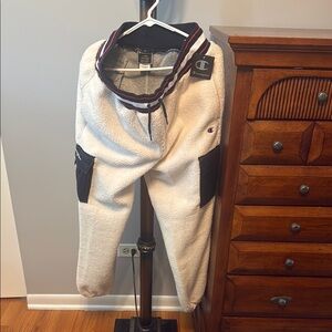 Champion Cream and Navy Fleece Pants